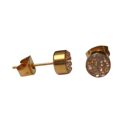 Aramat Jewels | Oorbellen | Champagne kristallen oorstekers 6 mm – goudkleurig | | | |6mm | Staal | Kinderen, Volwassenen | Verkleurd niet