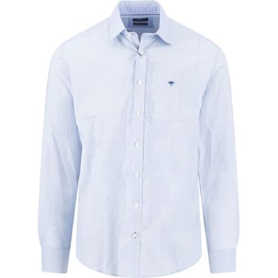 Fynch-Hatton Overhemd Premium Mini Pattern Kent Harbor Blue / male