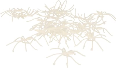 Chaks nep spinnen/spinnetjes 4 cm - glow in the dark - 48x - Horror/halloween thema decoratie