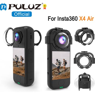 PULUZ Voor Insta360 X4 Air Camera Optische Glazen Lensbeschermer Beschermhoes, Rotatie Lensdop / Snap-on Lensbeschermer Cover Accessoires