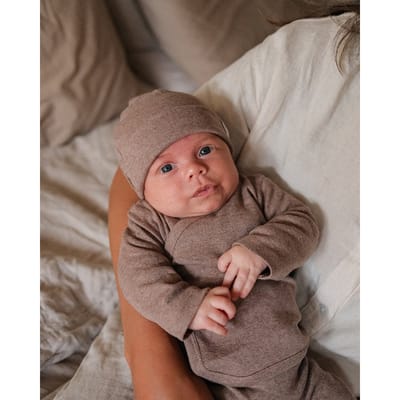 Lodger - Babymuts - bruin - 0-6 maanden - zacht, 100% biologisch katoen