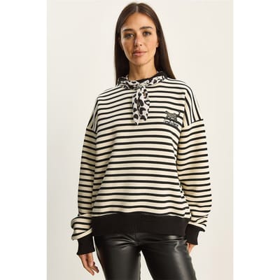Gestreepte Hoodie met Koord