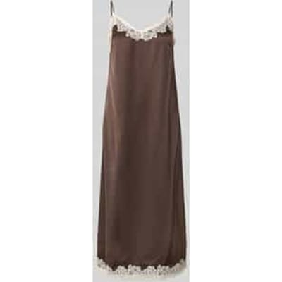midi-jurk van viscose met kant