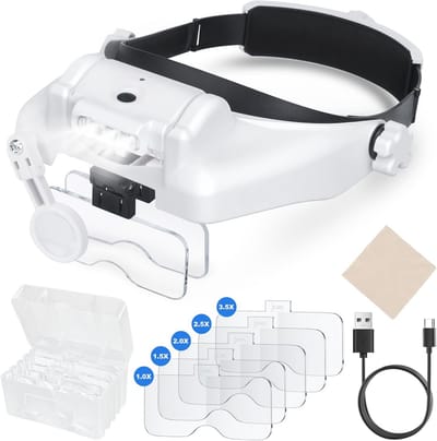 Omgoods - Vergrootglas met Licht - Max 14x Vergroting voor Handwerk en Naaien - USB Oplaadbaar