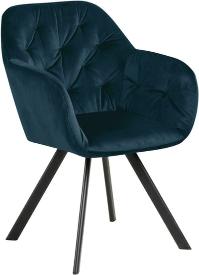 Bendt Eetkamerstoel 'Mei' Velvet, kleur Navy Blue