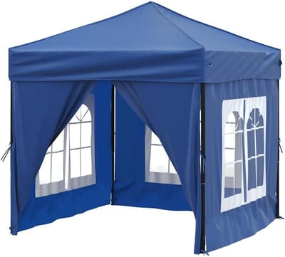 Opvouwbare Partytent - Feesttent Paviljoen - Buitenfeesten Organiseren - Waterafstotend UV-dak - 1975 x 1975 x 234 cm - Blauw