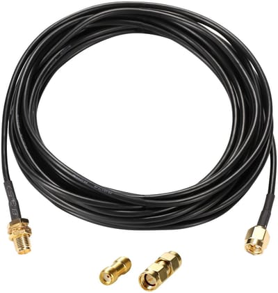 Zeynomax - Coaxiale Kabel - SMA Male naar SMA Female - Hoge kwaliteit - 5 meter - Inclusief RF Coax SMA Adapters - Geschikt voor SDR en Antennes - Z..