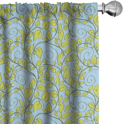 ABAKUHAUS Bladeren Gordijnen – 2x75x225 cm – Microvezel – Halfdonker