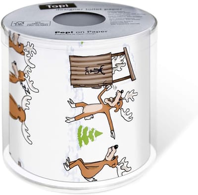 Toiletpapier Rol - Papierrol Huis - Grappige Verrassing - Kerst Thema Motief - 3-laags 200 Vellen - Kerstprint