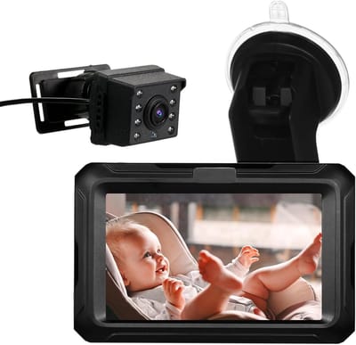 Babyautocamera - Monitor baby - Veilige autorit - 1080P HD nachtzicht - 43 inch scherm - Zwart