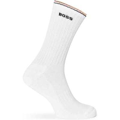 Boss Enkelsokken met logo voor heren (Set van 3) (Wit)