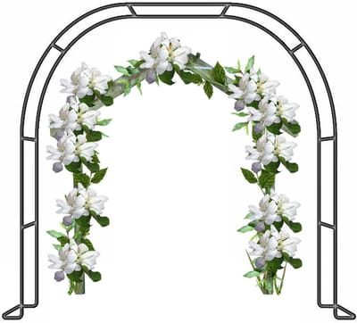 Bruiloft Boog - Tuin Prieel - Decoratie Tuin - Metalen Klimplant Ondersteuning - 240 cm Breed - Zwart