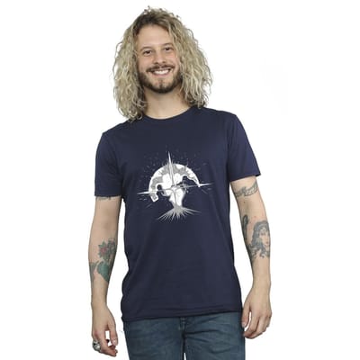 Star Wars Heren Obi-Wan Kenobi Saber Silhouette Fight T-Shirt (Marineblauw)
