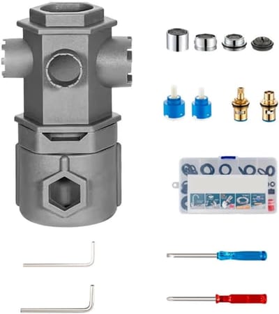 Kraansleutel Set - Loodgietersgereedschap - Kraan Reparatie - Multifunctioneel Ontwerp - 20x16x10 cm - Zoals afgebeeld