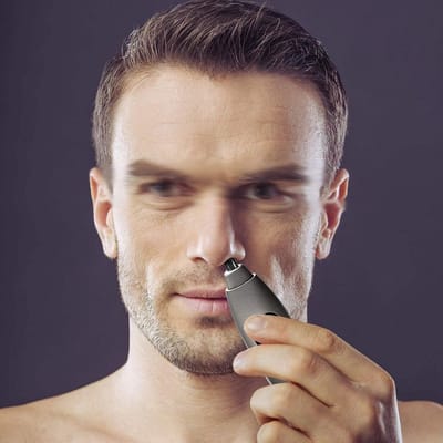 Neushaartrimmer - Gezichtshaar trimmer - Persoonlijke verzorging - Dubbele roterende messen - Roestvrij staal - One Color