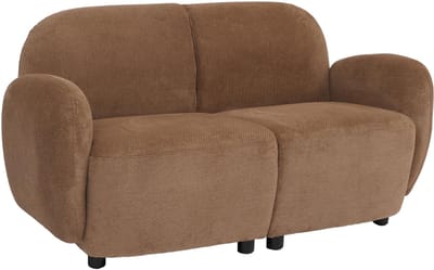 2-zitsbank MCW-P33, 2-zitsbank Loungebank, stof/textiel Chenille (330 g/m²) Öko-Tex ~ bruin
