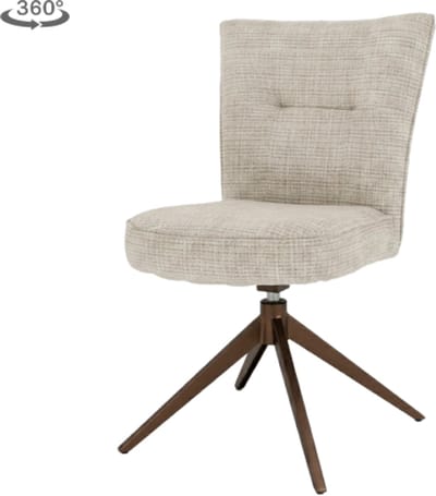 Eetkamerstoel Bardi draaibaar - Stof cremona 14 beige - anodic brown poot