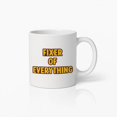 Fixer of Everything Mok 330ml – Grappige Quote Koffiebeker – Perfect Cadeau voor Klussers, Vaders & Probleemoplossers