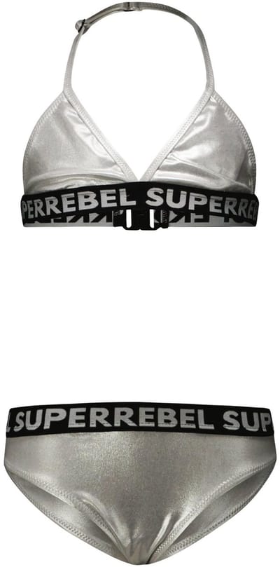 SuperRebel - Isla-triangle-bikini - silver foil - Maat 140