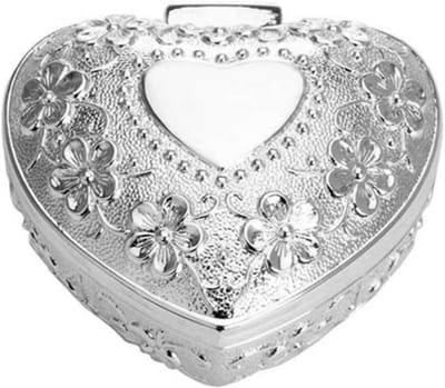 Zilverkleurige Sieradendoos - Filigraan Doosje - Sieraden Opbergen - Gedetailleerd Afgewerkt - 6.5 cm - Zwart