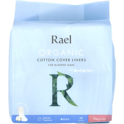 Rael, inlegkruisje met biologisch katoenen toplaag, voor urine-incontinentie, normaal, 48 stuks