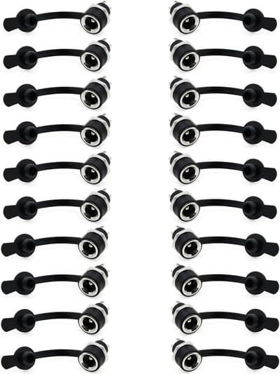 20 STKS 5.5x2.1 MM DC Power Jack Socket 2 Pin Vrouwelijke Metalen Ronde Panel Mount Stekker Connector Adapter met Stofdichte Cap