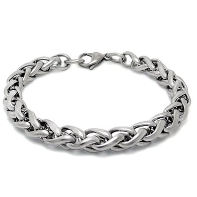 Vossenstaart Armband - 7mm - Zilver Kleurig - Staal - Schakelarmband - Armbanden Heren Dames - Papa Cadeau Voor Mannen - Vaderdag
