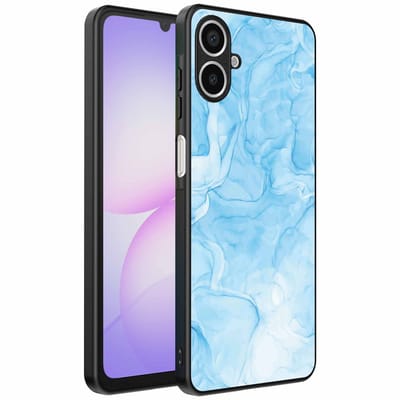 Geschikt voor Samsung Galaxy A07 Telefoonhoesje met marmer opdruk - TPU backcover case marble design - Lichtblauw - Smartphonica geschikt voor Samsung Galaxy A07