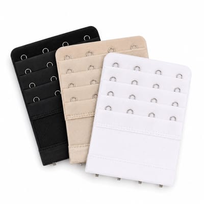 Consumerce® Set van 3 BH Verlengers - 4 Haaks - Wit Beige Zwart - Verlengstuk Haakjes - Beha Accessoires - Bra Extender Clip