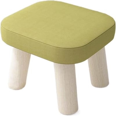 Ottomaanse kruk - Voetenbank poef - Ontspannen zitten - Massief houten poten - 27x27x20 cm - Groen
