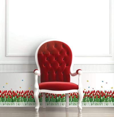 Decoratieve muurstickers - Tulpenhaag