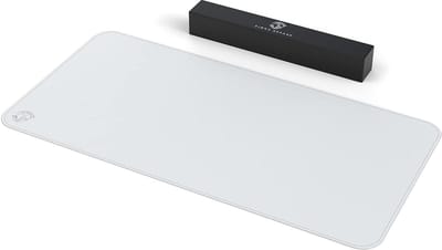Leather Gaming Surface for Mouse and Keyboard - PU Leather Mouse Pad - White