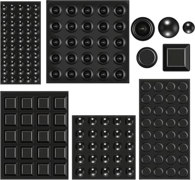 Zelfklevende rubberen buffers, 202 stuks, elastische deurbuffers voor bescherming, aanslagbuffers en rubberen voetjes voor meubels en kasten