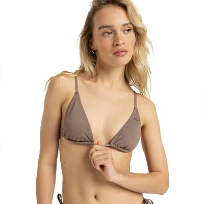 Roxy Lasca Tiki Tri Bikinitop Bruin M Vrouw