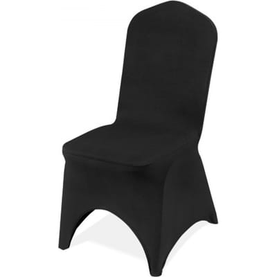 VEVOR 50 Stuks, Zwart Stoelhoezen Gemaakt van Elastisch Spandex voor Klapstoelen, Universele Pasvorm, Gebogen voorkant, Afneembare en Wasbare Hoezen, voor Bruiloft, Vakantie, Feest, Feest