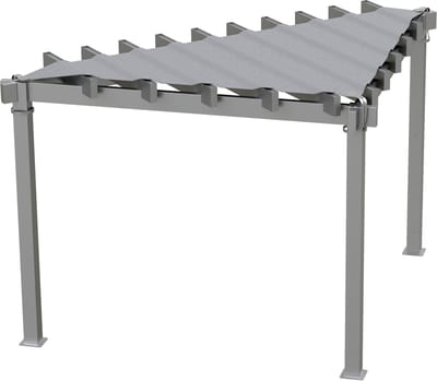 Sojag Lima - Driehoeks Pergola 293x293 cm met zonnescherm - Lichtgrijs