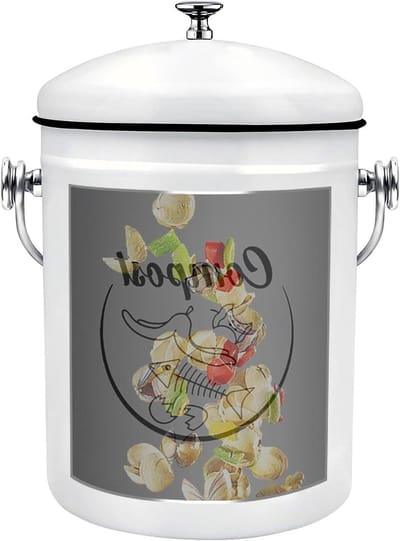 Compostemmer Keuken - Afvalbak GFT - Keukenafval Beheer - Geurbestendig Ontwerp - 5 Liter Capaciteit - Zwart