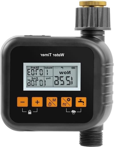 Automatische Watering Timer - Irrigatie Controller - Efficiënte Tuin Verzorging - Met Regen Sensor - 15 cm - Zwart