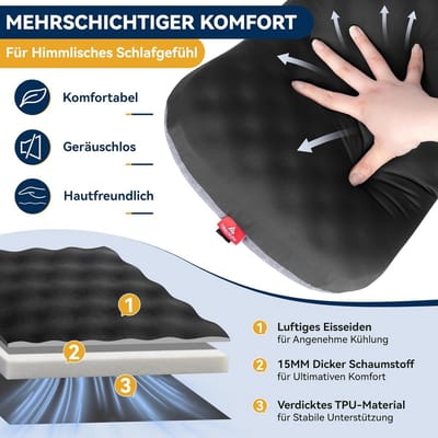 Opblaasbaar Kampeerkussen met Hoofdkussen - Compact en Comfortabel Reiskussen