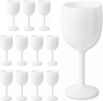 Herbruikbare champagneglazen - Onbreekbare flutes in wit - Keuze uit 6, 12, 24 of 48 stuks