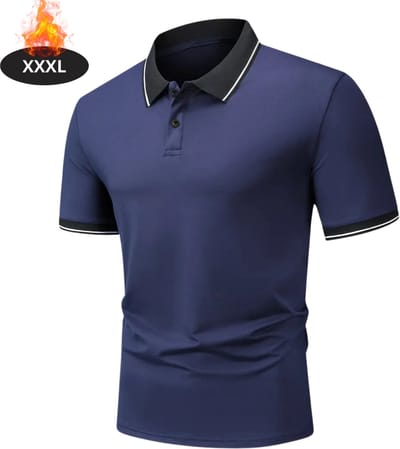 Livano Poloshirt Heren - T-Shirt Heren - Shirt - Overhemd - Polo Shirt - Blauw - XXXL