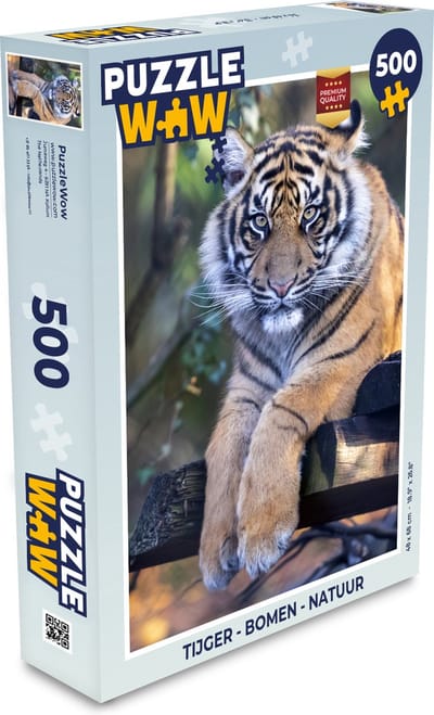 Puzzel Tijger - Bomen - Natuur - Legpuzzel - Puzzel 500 stukjes