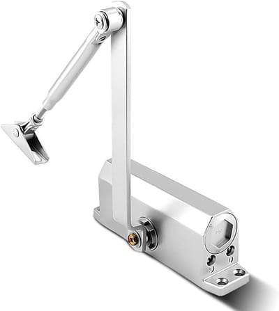 Automatische deurdranger met vergrendelingsfunctie, veermechanisme en buffer voor commerciële en particuliere toepassingen, geschikt voor deuren van 45-65 kg