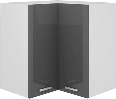 Hoekkast Keuken - Wandkast Opbergkast - Keuken Organiseren - Hoogglans Afwerking - 57x57x60 cm - Grijs
