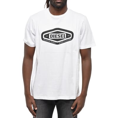 Diesel Modern Basic Logo Wit T-shirt
