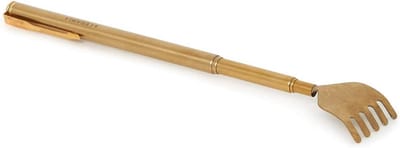 Telescopische rugkrabber - Uitschuifbare jeuker - Directe verlichting - Uitschuifbaar tot 51 cm - 155 cm gesloten - Goud