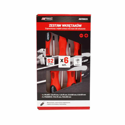 AWTools S2 Serie - Schroevendraaierset - 6 stuks - Magnetische Punt - Ergonomische Handgreep