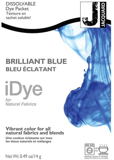iDye Textielverf Brilliant Blauw - Kledingverf - Stoffenverf - Voor Katoen Zijde Linnen en Rayon - 14 gram