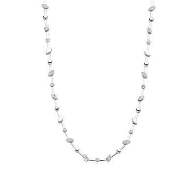 TI SENTO Dames Ketting - 925 zilver - Zirconia wit - Maat 42 - 34068ZI