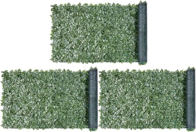 Kunstplantenwand Klimop - Privacy Scherm - Tuin Decoratie - Onderhoudsvriendelijk - 300 x 100 cm - Groen